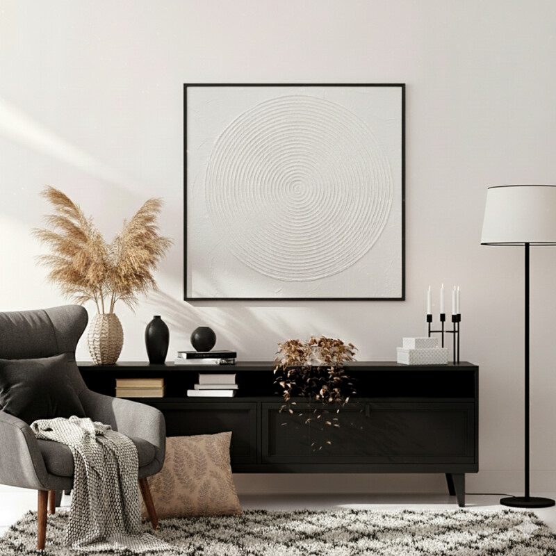 CUADRO CANVAS 80x80cm MARCO PINTURA FORMAS 2 CUADRO CANVAS 80x80cm MARCO PINTURA FORMAS 2