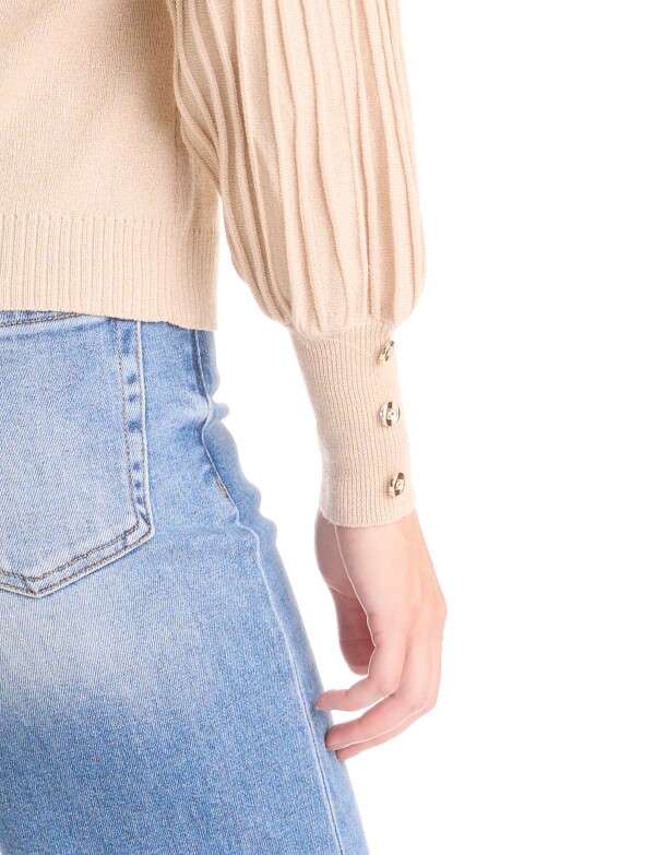 Buzo Manga Plisada BEIGE