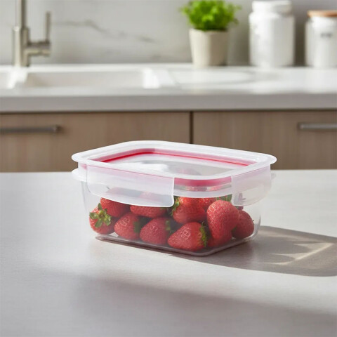 Recipiente Rectangular Dos Broches de 360 ml ROJO