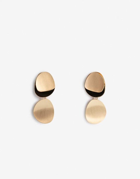 Aros Colgantes Cortos Metal Aros Cortos Chapón Metal - Dorado