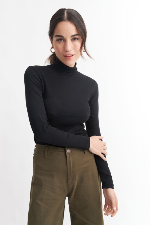 Polera canalé NEGRO