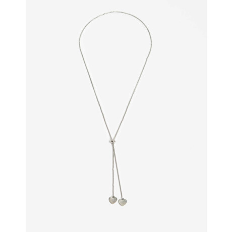 Collar De Acero Dorado Con Dije Plateado