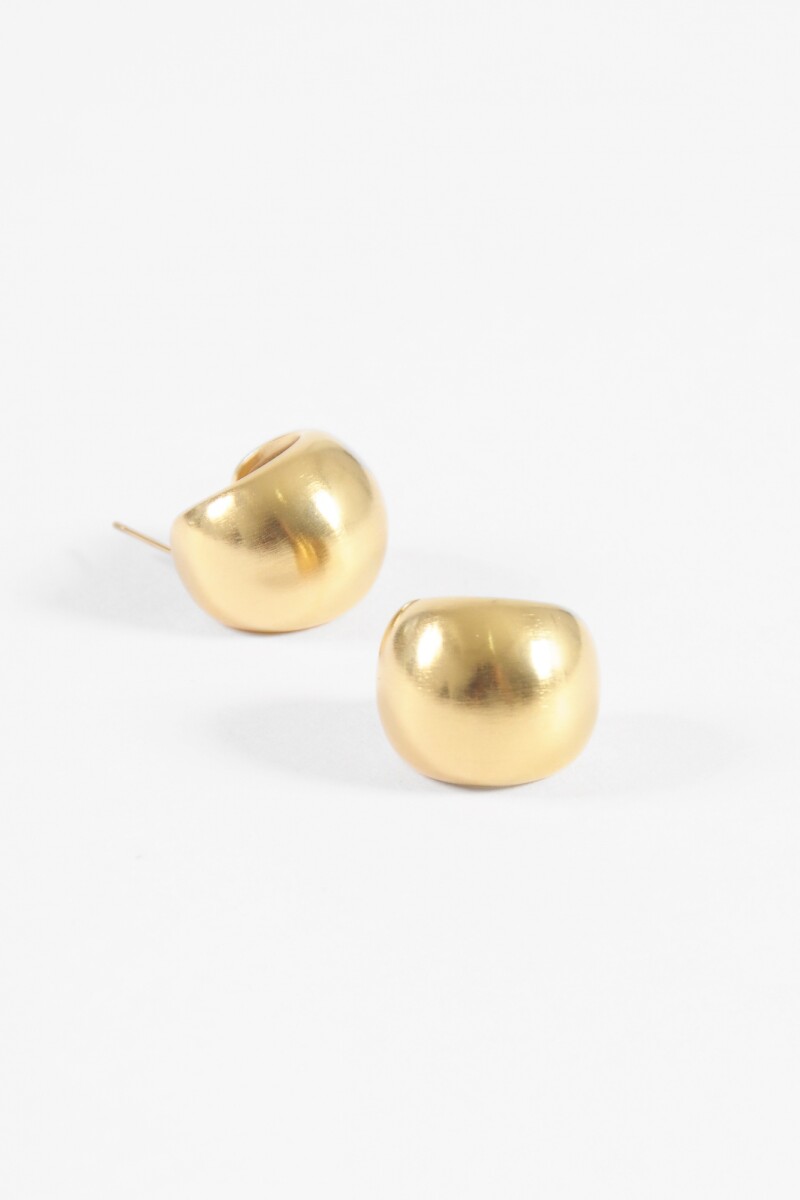 Aros acero curva dorado