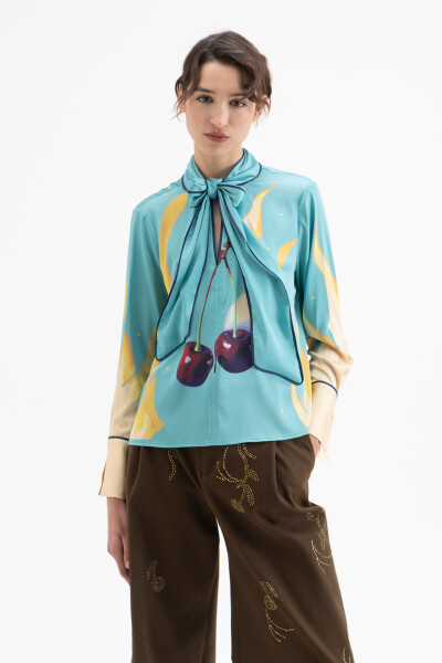 CAMISA CHERRY FIRE Celeste