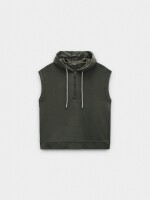 Sudadera Sin Mangas Tacto Suave caqui
