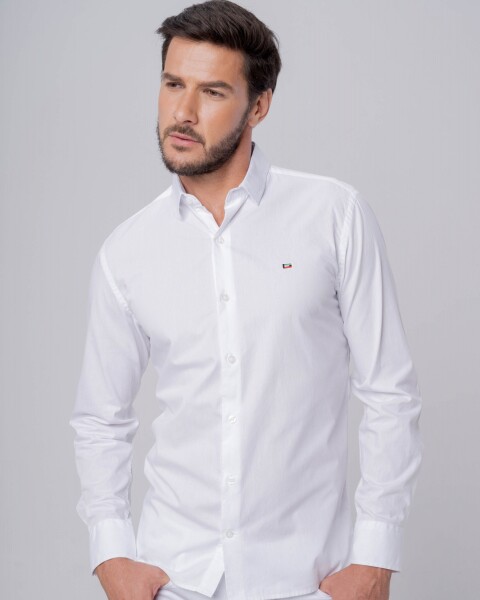 Camisa Blanca Slim Manga Larga U