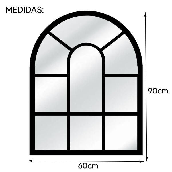 Espejo Ventana Medio Punto 90 X 60 Cm ESPEJO M.PUNTO DIVIDIDO 90X60 F-M-01