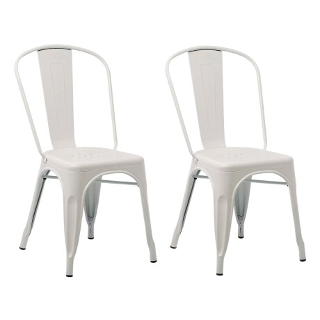 Pack x2 Sillas Tolix Lumax Metal Colores Living Comedor Blanco