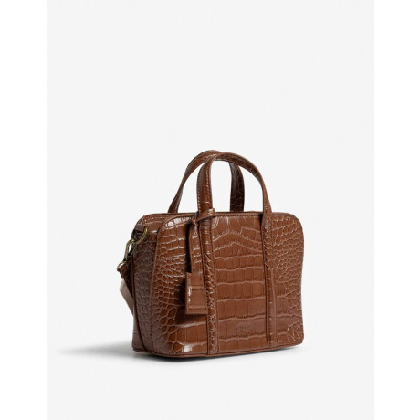 Bandolera Efecto Croco Marron Chocolate