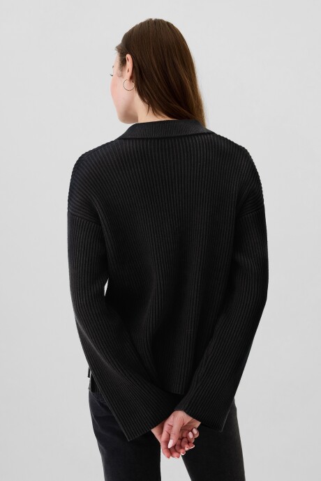Buzo Tipo Polo Mujer True Black
