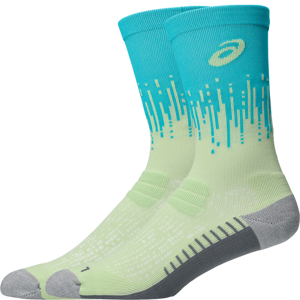 Medias Running Performance Run Sock Crew Unisex Illuminate Yellow/energy Aqua