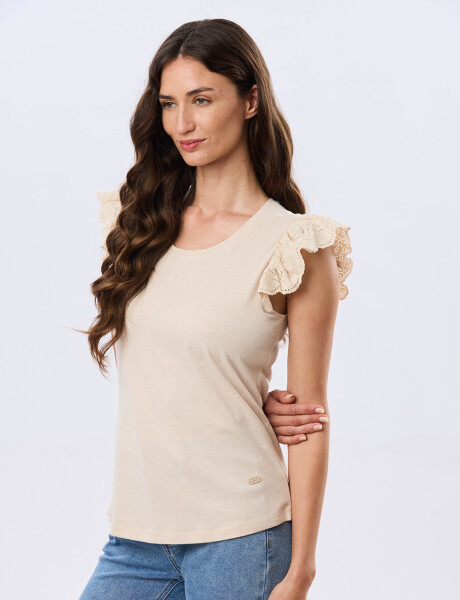 REMERA LISA DE ALGODÓN Beige