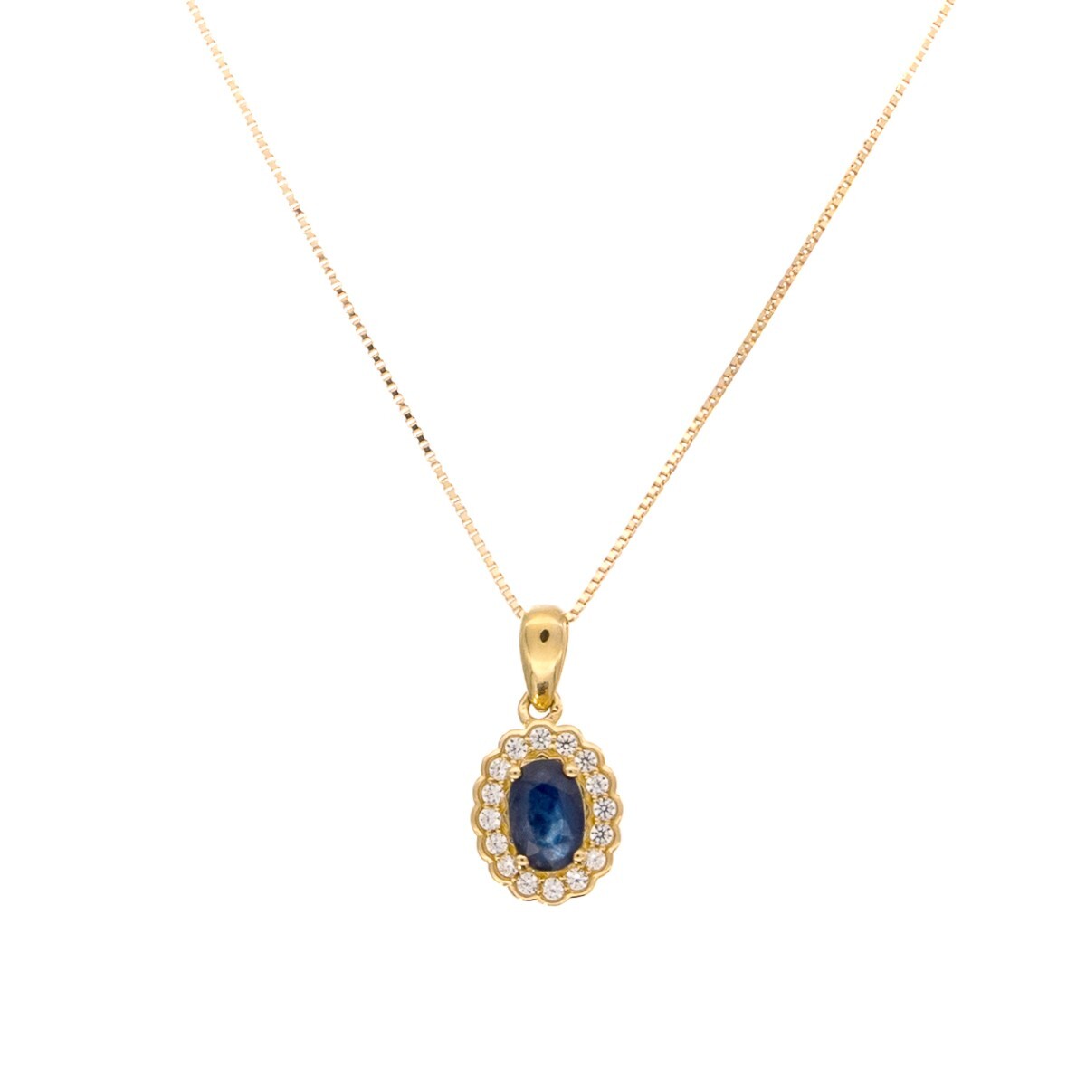 Colgante y Cadena de Oro 9 ktes y Circonia 