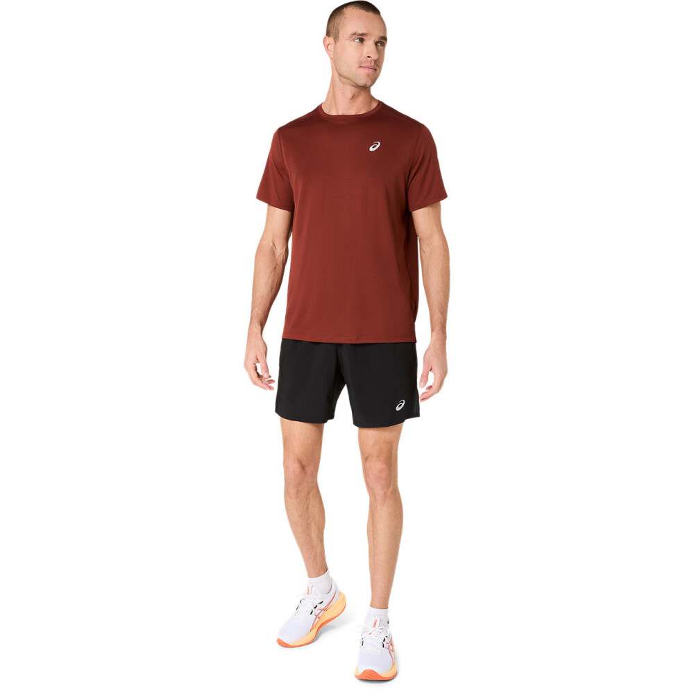 Polo Running Asics Silver SS Top Hombre Singed Red