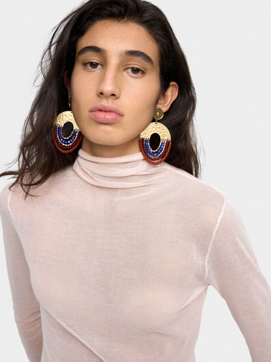 Pendientes De Arco Con Cuentas - multicolor 
