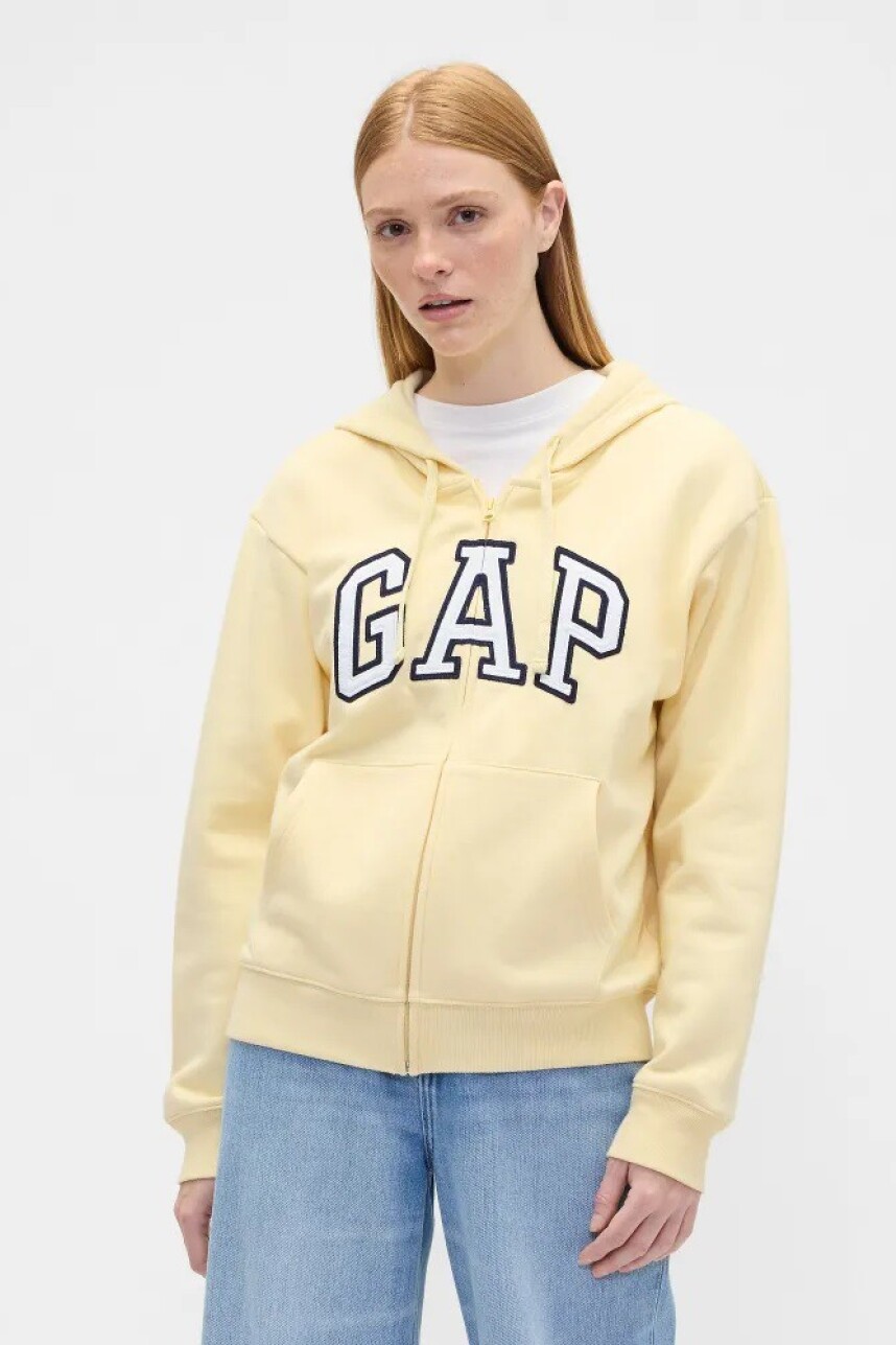 Canguro Con Cierre Logo Gap Mujer Maize