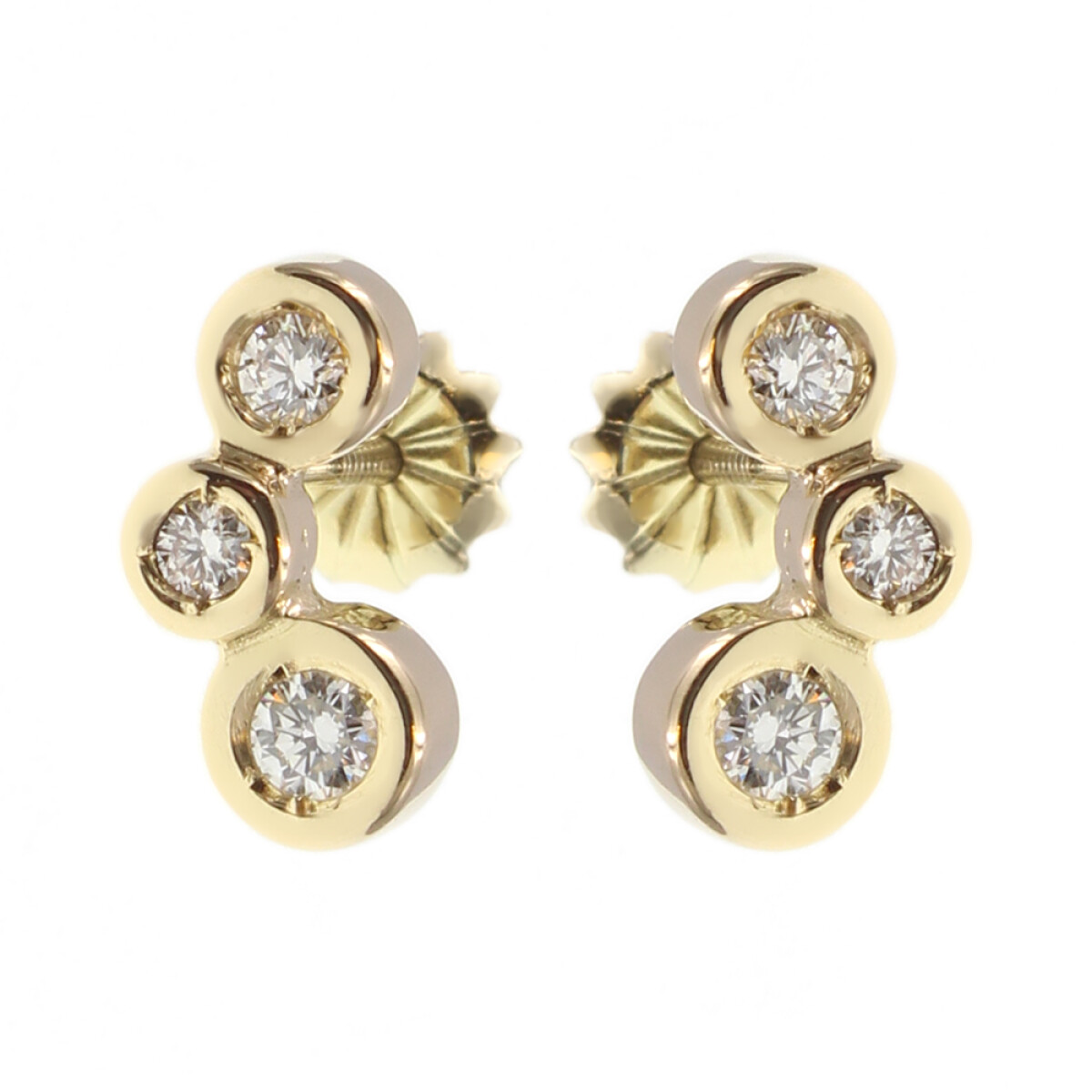 caravanas Carla en oro amarillo 18k con brillantes 