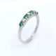 Anillo en oro 18k blanco esmeraldas y brillantes Anillo en oro 18k blanco esmeraldas y brillantes