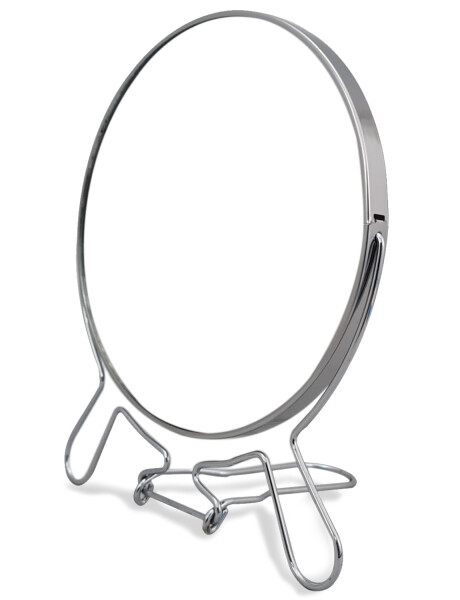 Espejo circular con base plegable de metal y aumento 5X Espejo circular con base plegable de metal y aumento 5X
