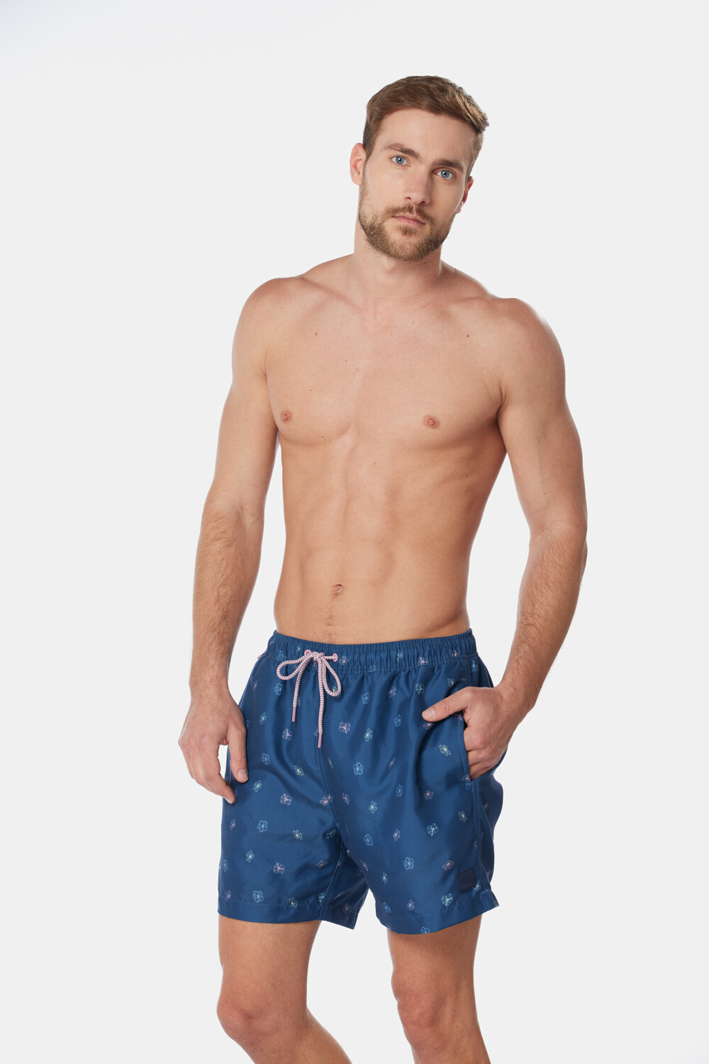 SHORT DE BAÑO ESTAMPADO Azul