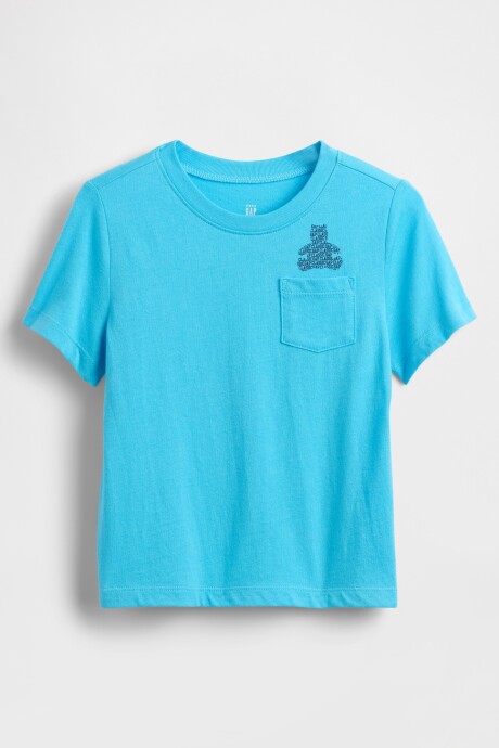 Remera Con Bolsillo Oso Brannan Toddler Niño Aquarius 16-4530 Tcx