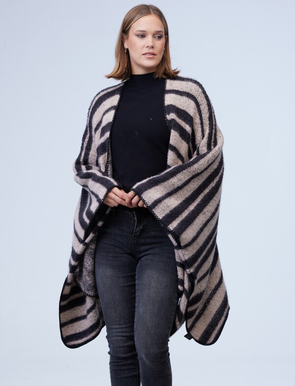 Kimono Lineas NEGRO/BEIGE