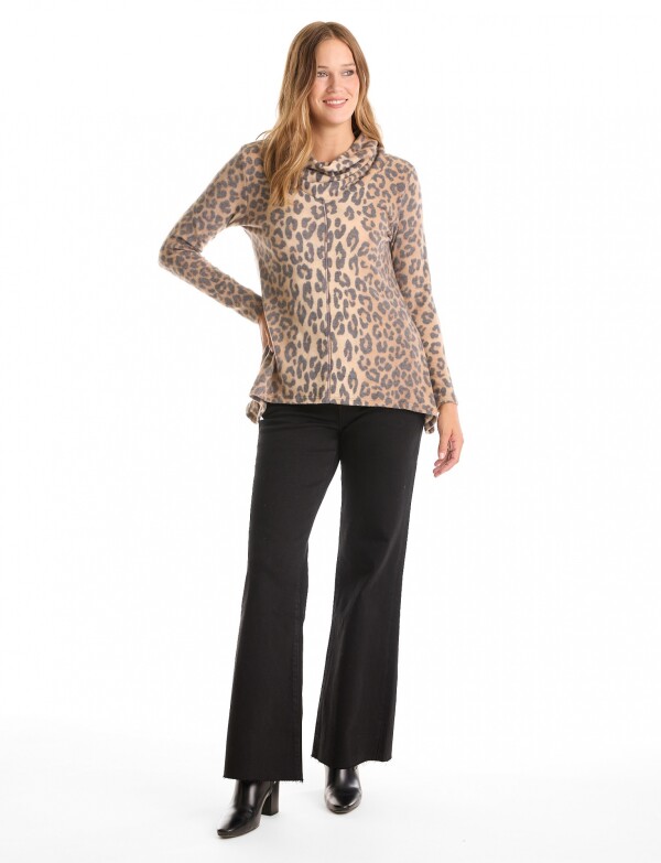 Buzo Cuello Volcado MULTI/BEIGE