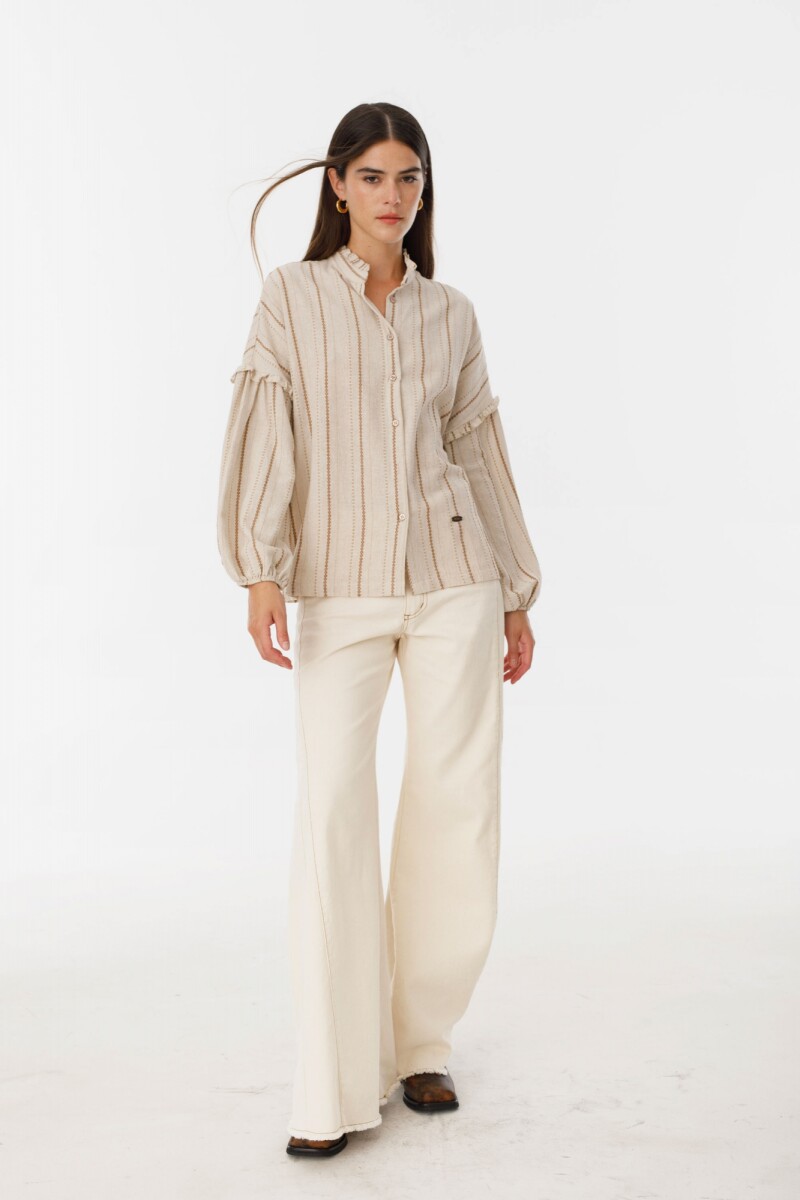 Camisa Ambar Beige raya camel
