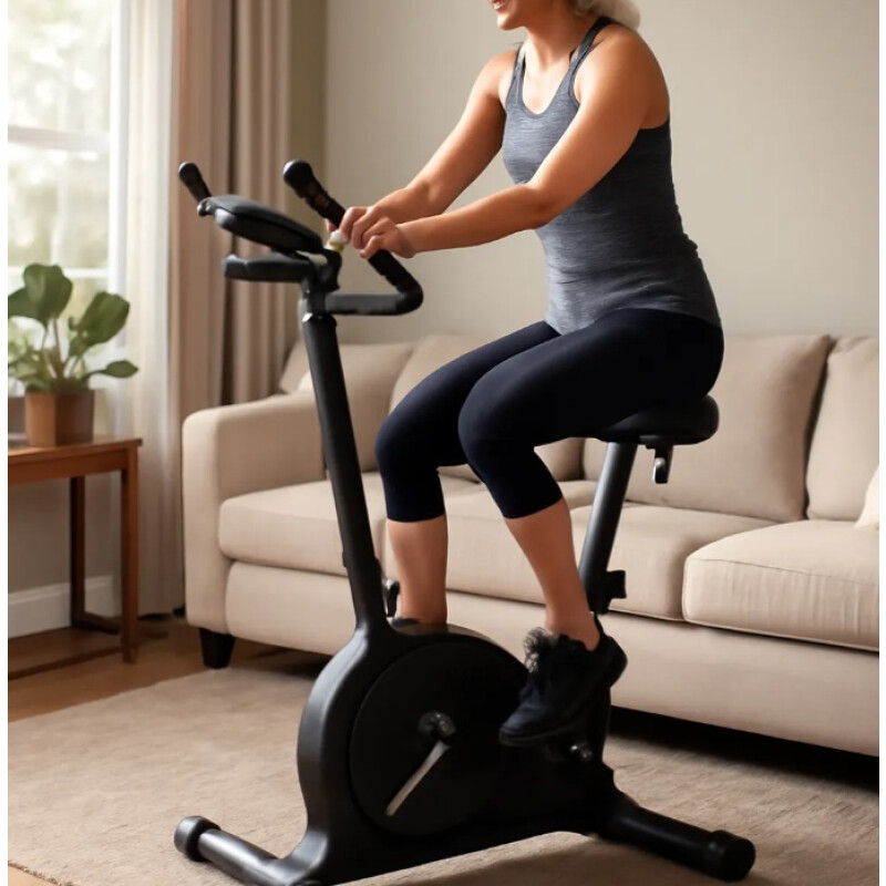 Bicicleta Spinning Fija Estática Fitness 8 Niveles Negro