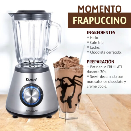 Licuadora 2en1 Cuori Frullati Jarra Vidrio 1.5L 450W 2 Vel Plateado