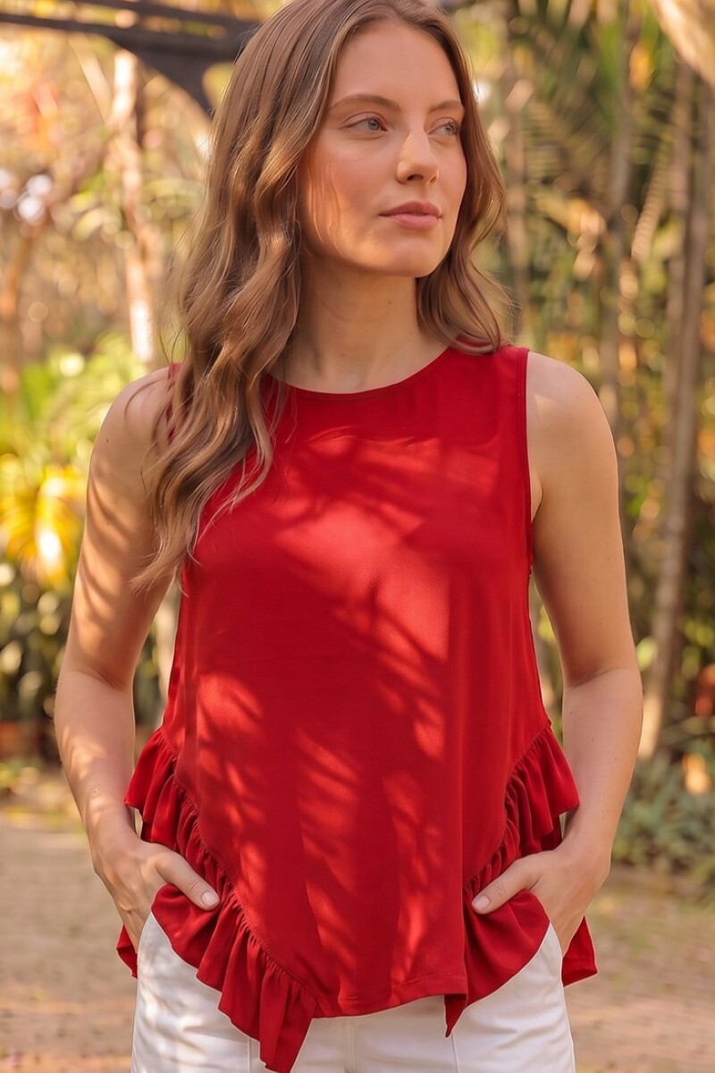 Blusa Casual. Rojo