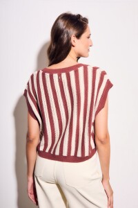 Chaleco Rayado Bordeaux