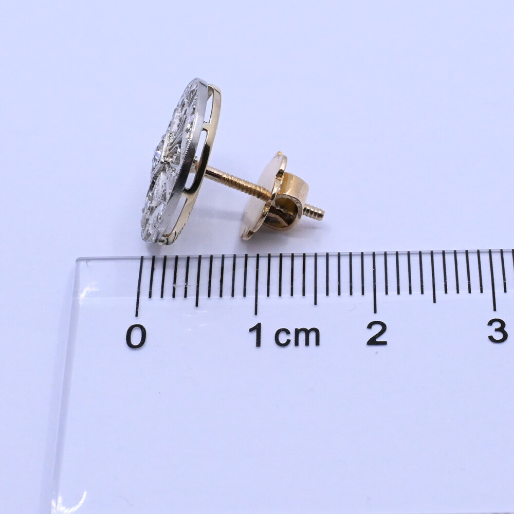 Caravanas oro 18k antiguas con brillantes y diamantes. Caravanas oro 18k antiguas con brillantes y diamantes.