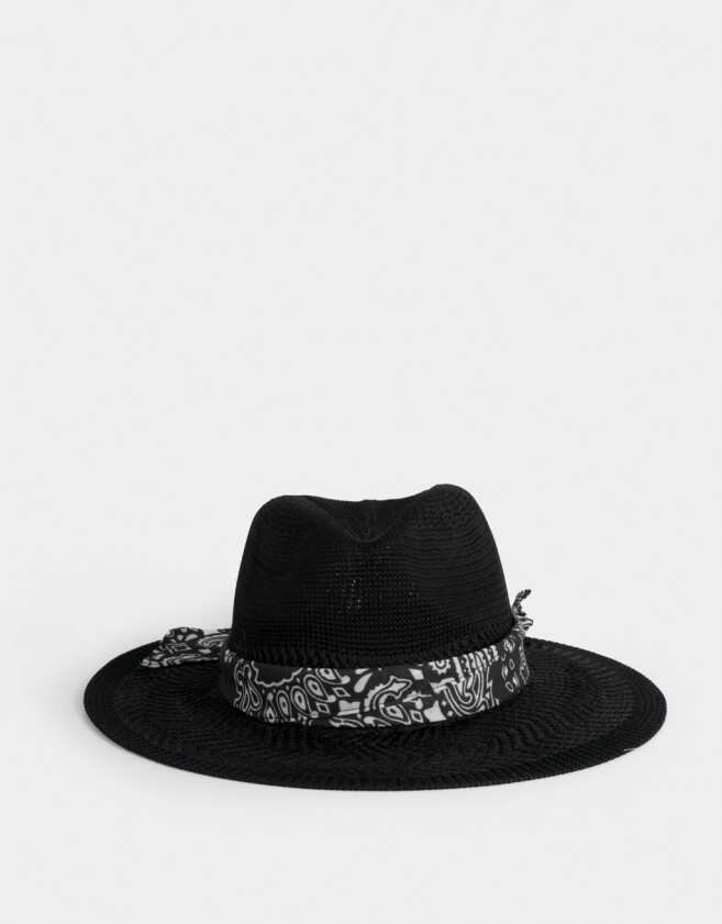 Sombreros Romántico Sombrero Con Trim - Negro