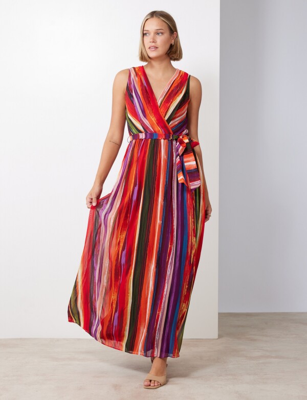 Vestido Maxi MULTI/ROJO