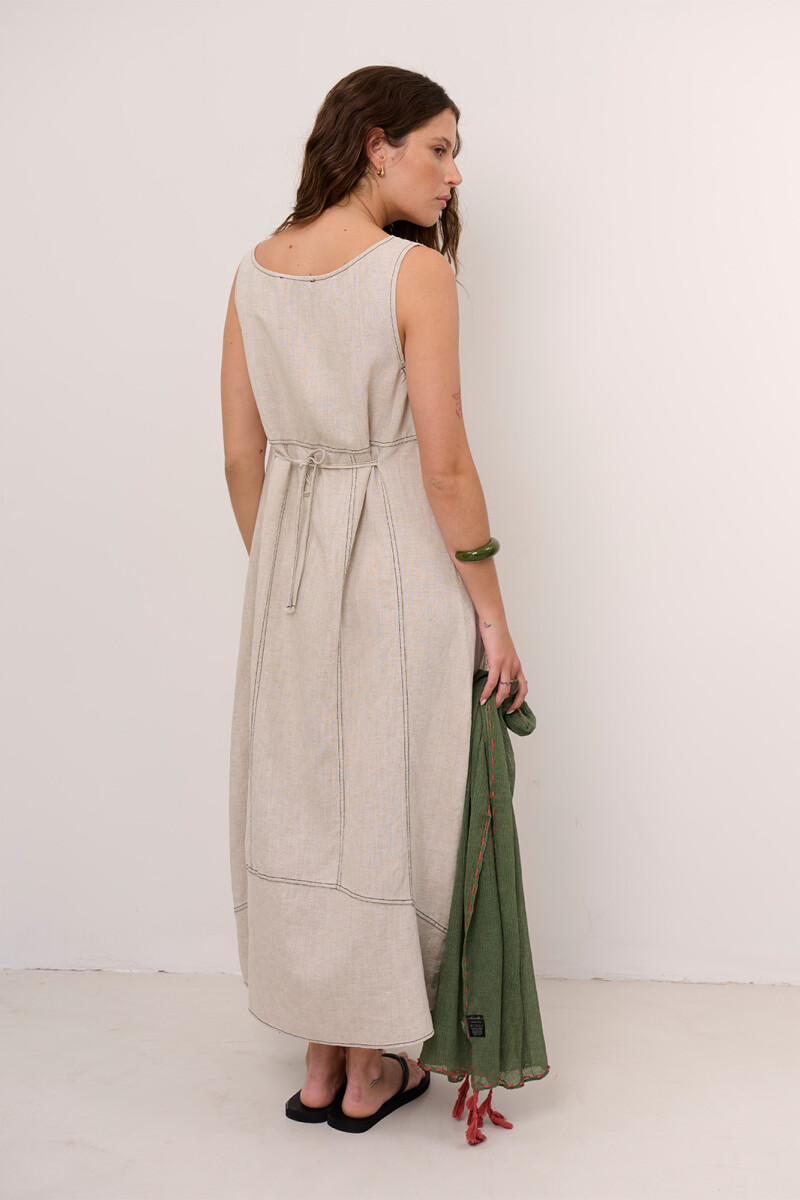 VESTIDO LINO VIVI BEIGE