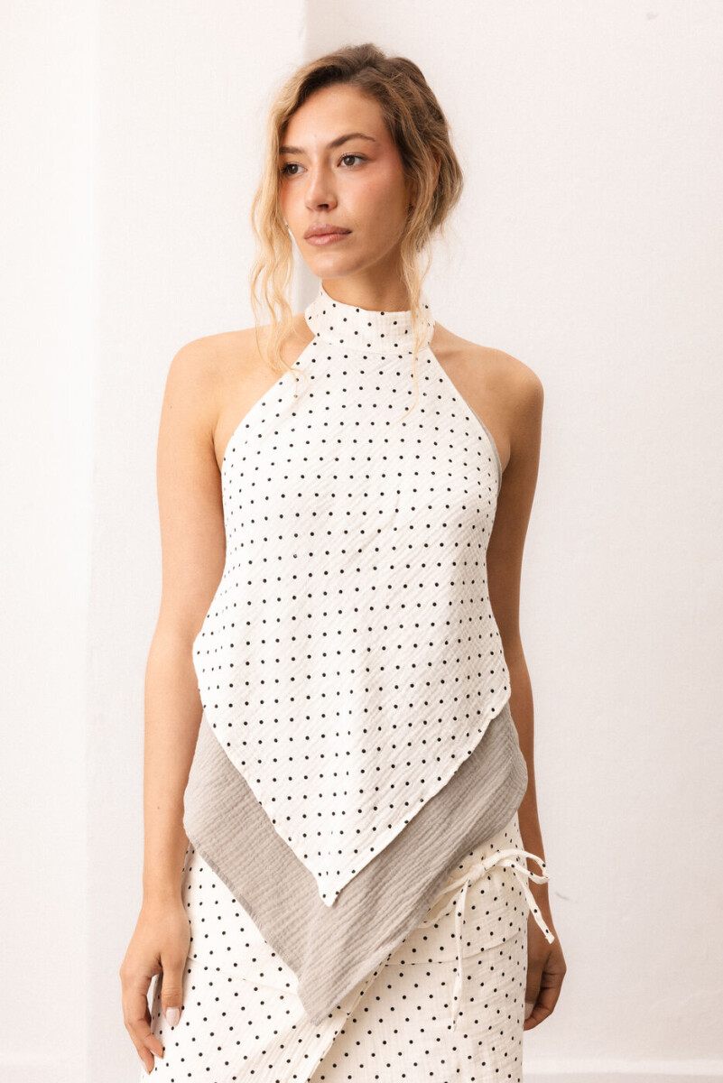 Blusa Cleo - Lunares con verde 