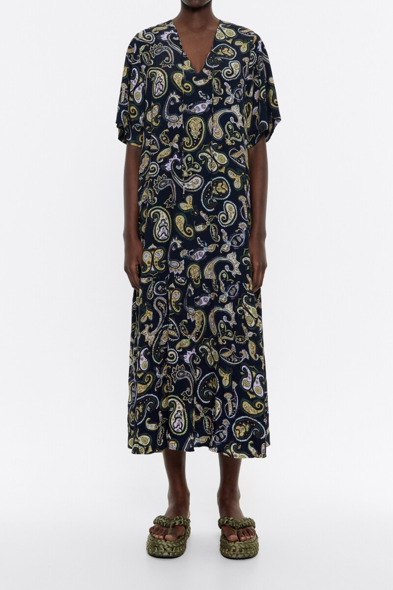 VESTIDO MUJER PAISLEY Negro