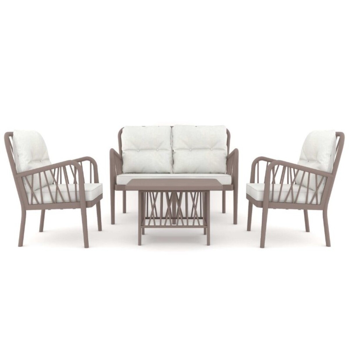 SET 4 PIEZAS EXTERIOR GALA LOUNGE CAPUCCINO 