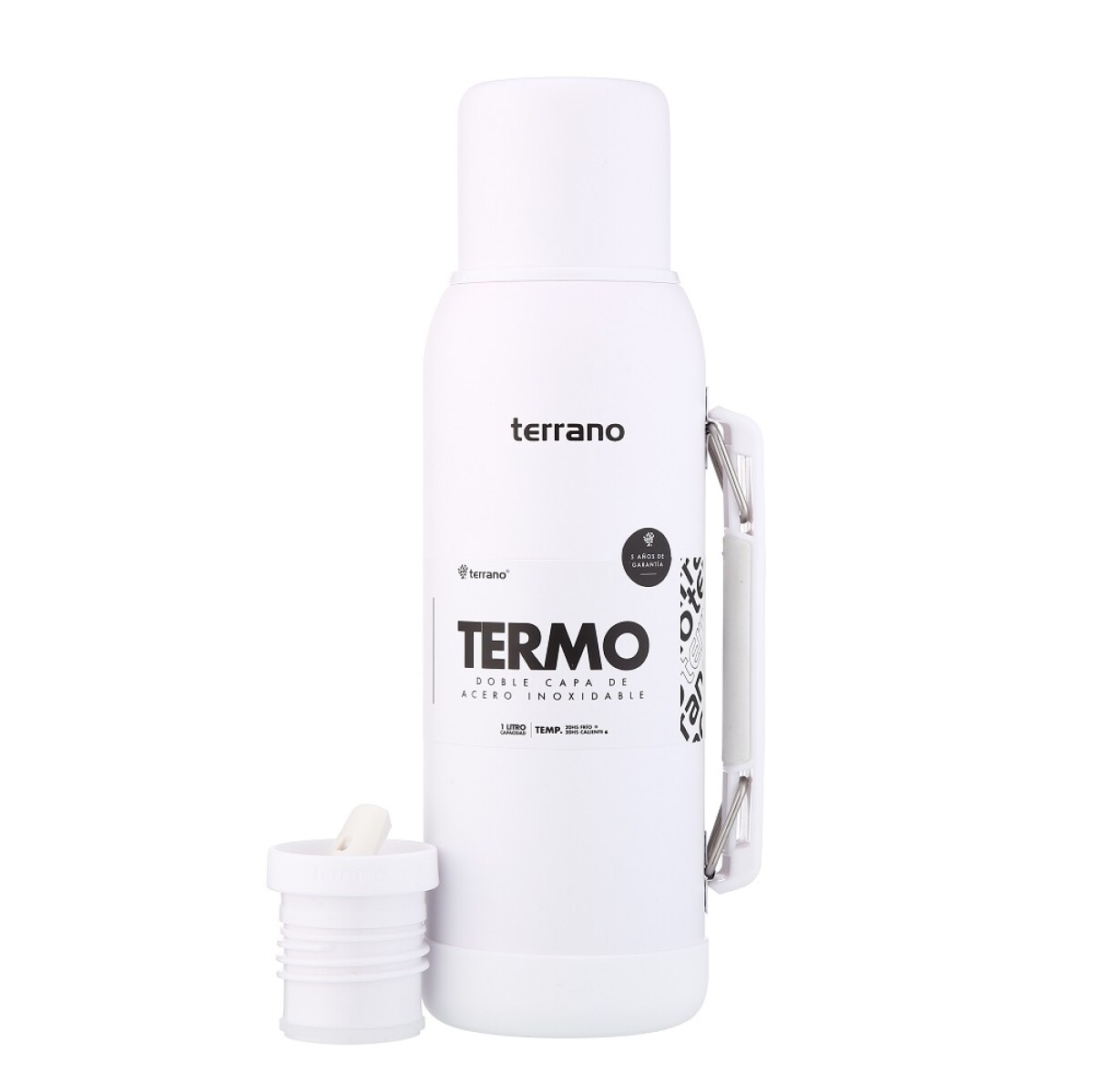 TERMO TERRANO NEW 1LT CON MANIJA PREMIUN - BLANCO 