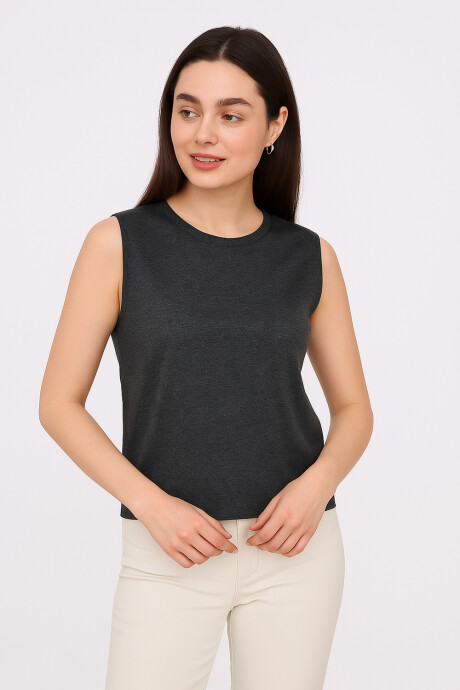 Musculosa Izelv Gris Melange Oscuro