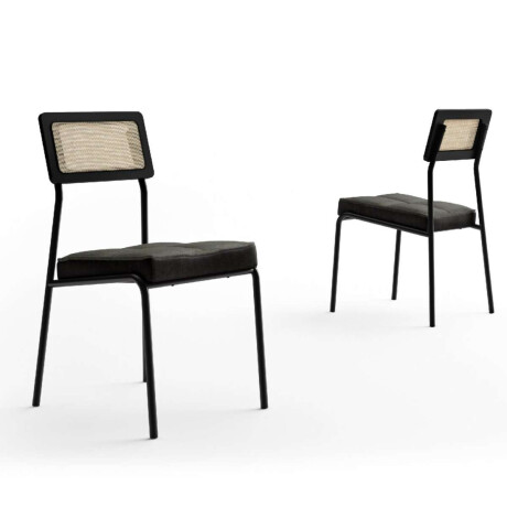Juego de comedor Lux Atria Cuadrada Negro