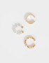 Bijou Cuff Con perlas Set De Earcuffs - Dorado