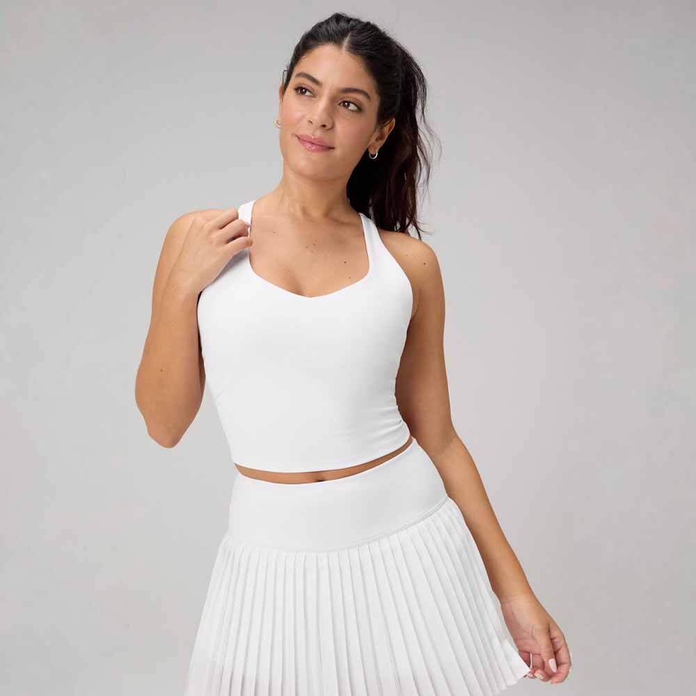Tank Anywhere Cropped Built-In Bra Tank Mujer Classic White