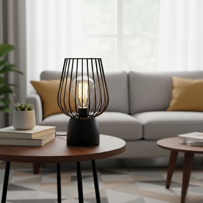 LAMPARA LED METAL NEGRO 16X24.5CM Unica