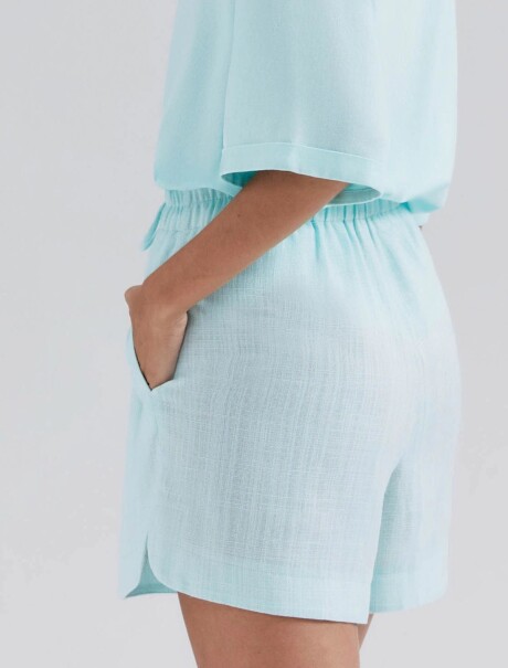 SHORT DE CINTURA ALTA CELESTE