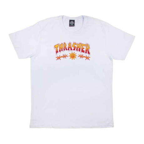 Remera Thrasher Esp Skecth Blanco