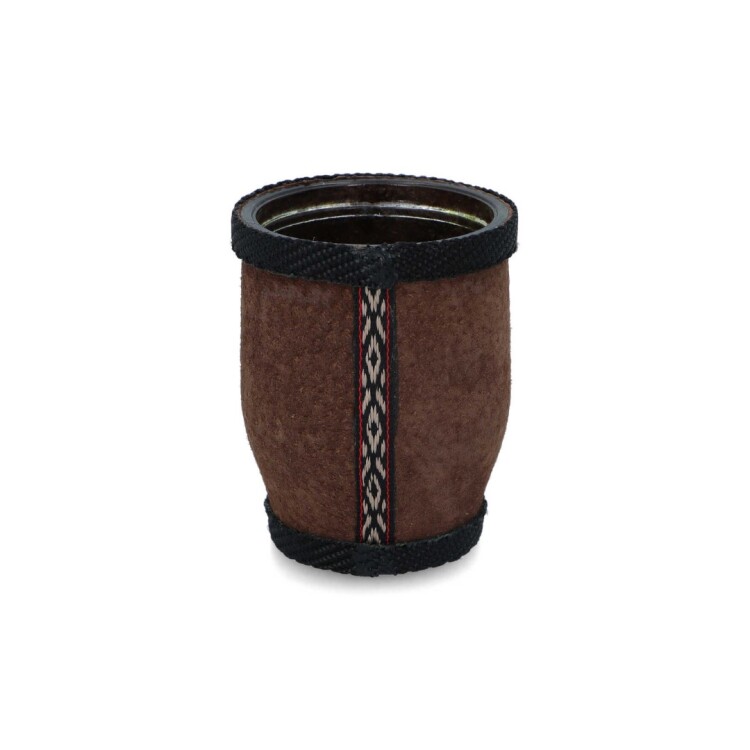 MATE DE VIDRIO FORRADO CUERO MULTICOLOR