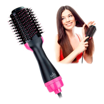 Cepillo Alisador Secador 360º Brushing Peine Anti Frizz Variante Color Rosa Negro