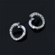 Caravanas En Oro 18K Blanco Y Brillantes Caravanas En Oro 18K Blanco Y Brillantes